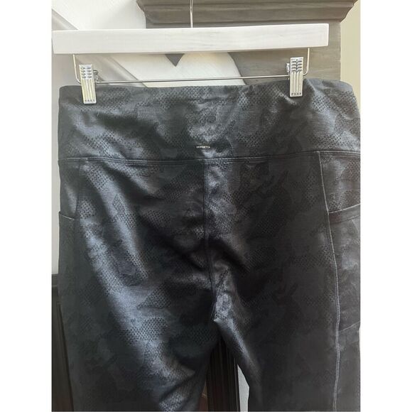 Mondetta Performance + Luxury Black Textured Print Leggings ga sz L EUC - Picture 6 of 10